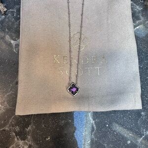 Kendra Scott Purple Cats Eye Short Pendant Necklace